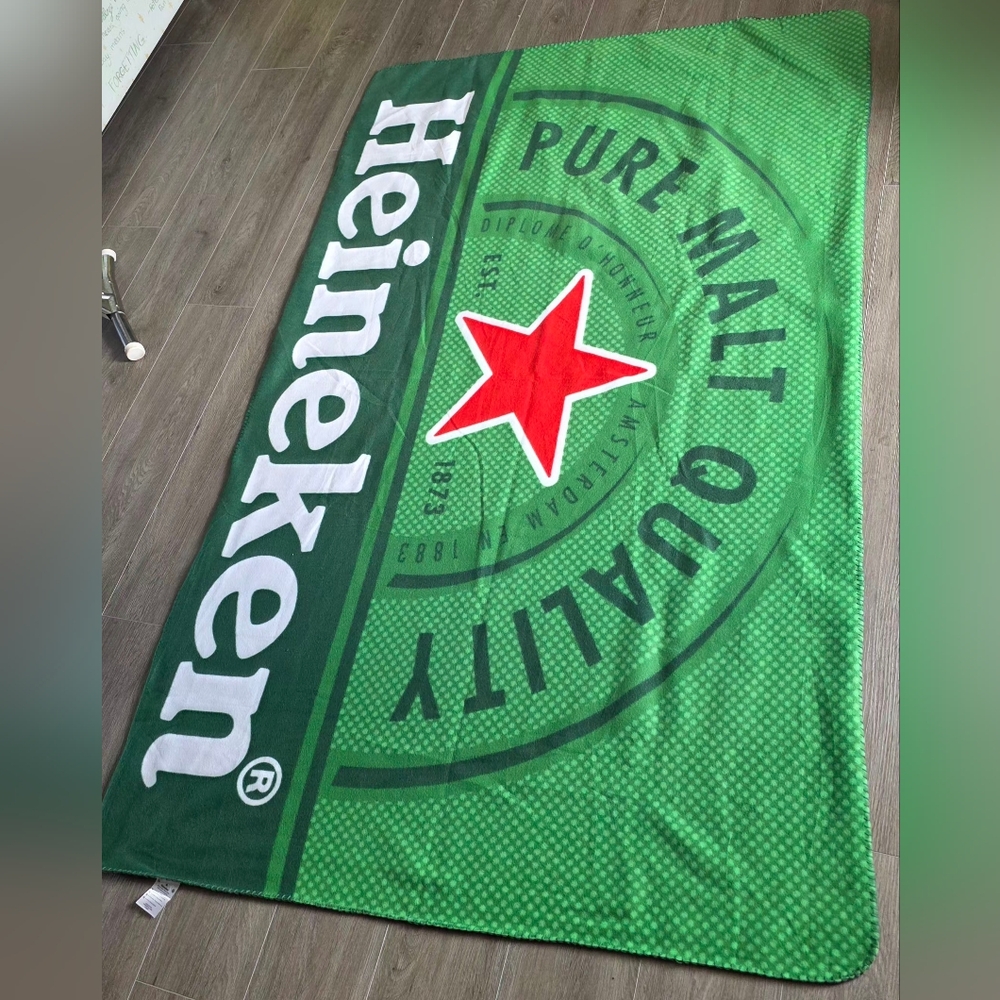New Heineken Fleece Throw Blanket 48 X 77 Inches Soft